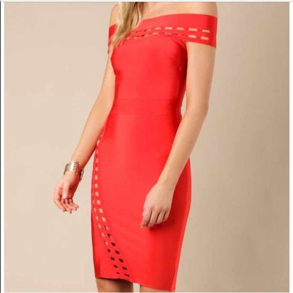 Red Bandage Cutout dress